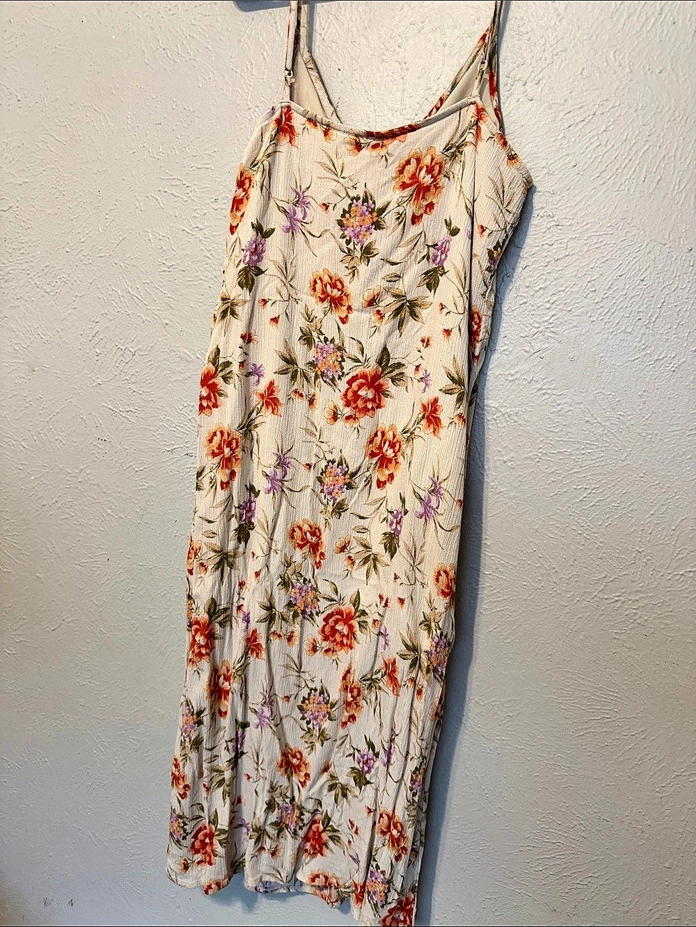 American Eagle Floral Maxi Dress in Cream & Orange Size Medium